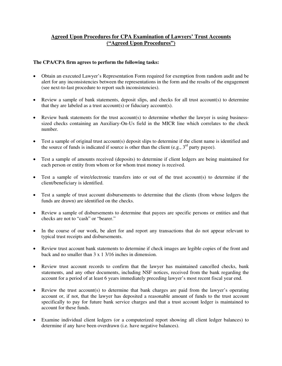 Lawyers Representations Pursuant to CPA Examination of Lawyers Trust Account(S) (Lawyers Representation Form) - North Carolina, Page 5