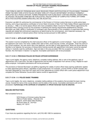 Document preview: Waiver of Police Officer Training Requirement - New York