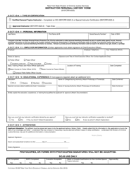 Instructor Personal History Form - New York, Page 3