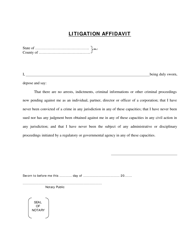 Document preview: Litigation Affidavit - New York