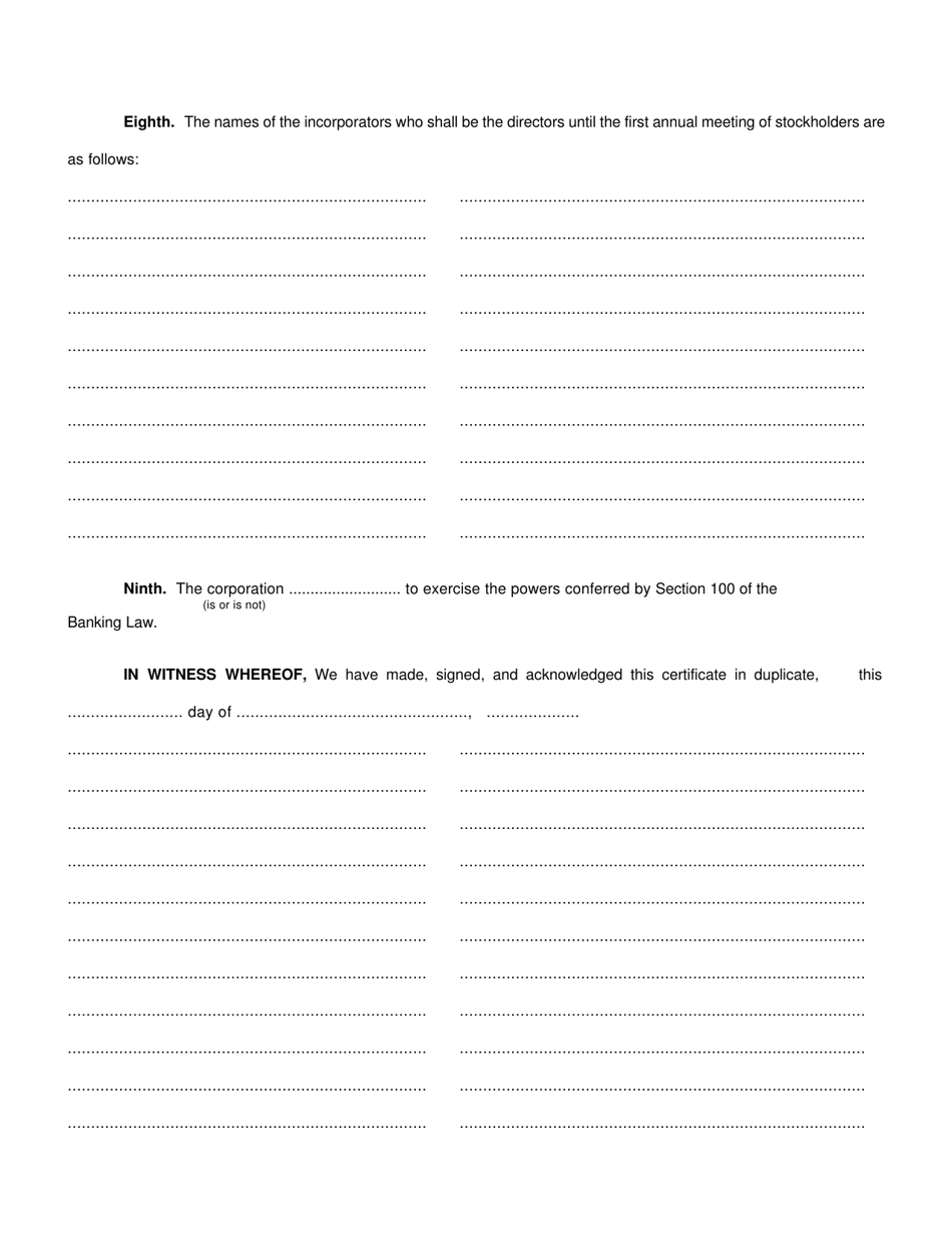 Organization Certificate (Commercial Banks) - New York, Page 3