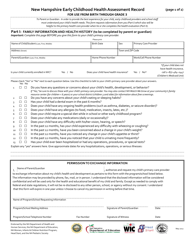 Document preview: New Hampshire Early Childhood Health Assessment Form - New Hampshire