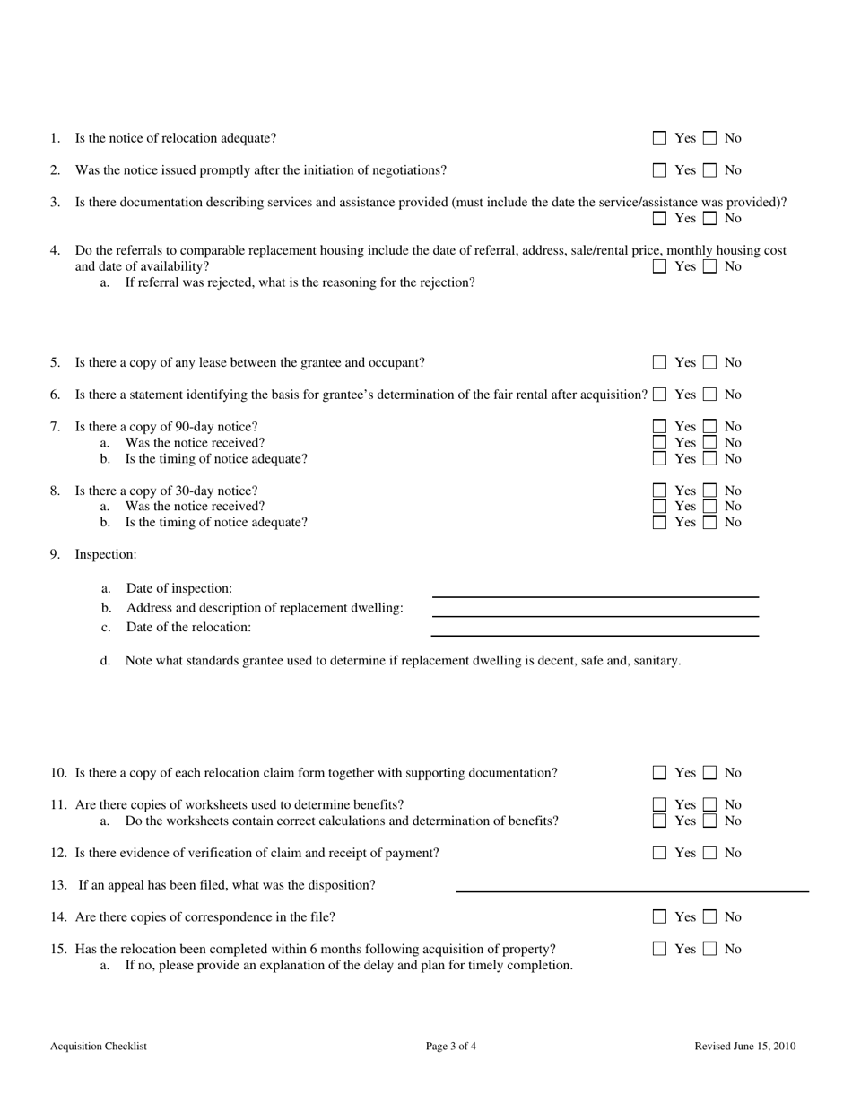 Acquisition Checklist - Nebraska, Page 3