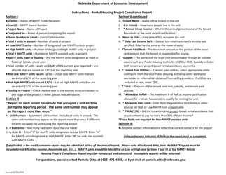 Rental Housing Project Compliance Report - Nebraska, Page 2
