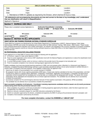 Form A29 EMS Instructor/Coordinator License Application - New Hampshire, Page 2