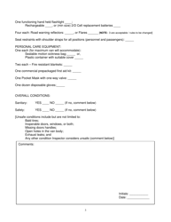 EMS Wheelchair Van for Hire Inspection Form - New Hampshire, Page 3