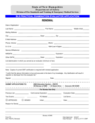 Form P3 &quot;Bls Practical Examination Evaluator Application Renewal&quot; - New Hampshire