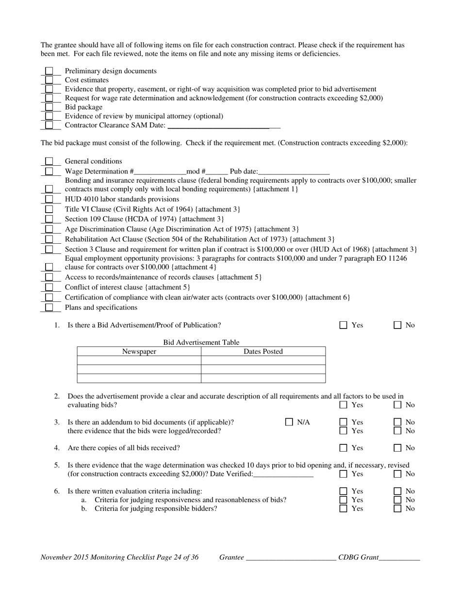 Nebraska Community Development Block Grant Monitoring Checklist - Fill ...