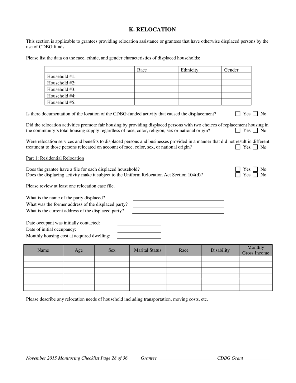 Community Development Block Grant Monitoring Checklist - Nebraska, Page 29