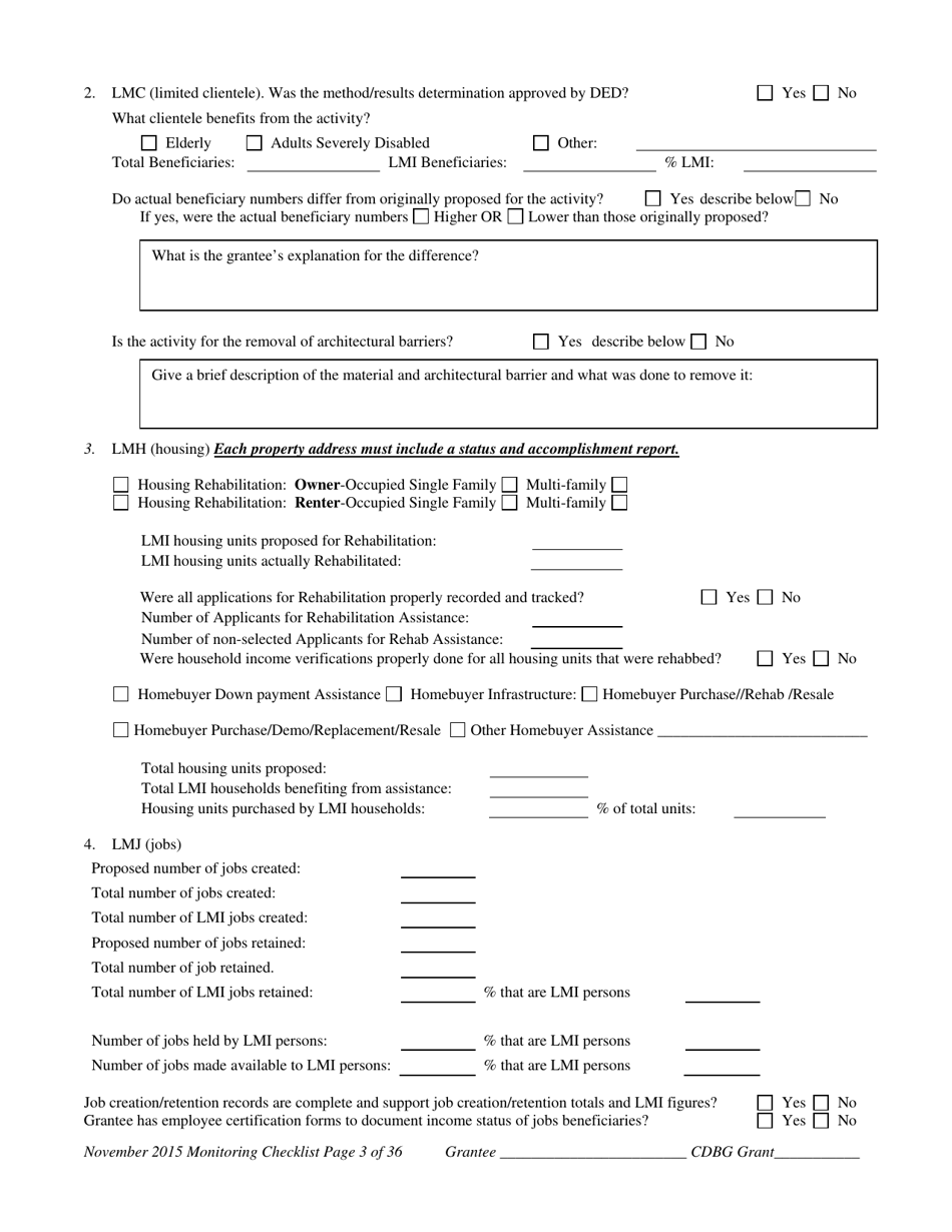 Community Development Block Grant Monitoring Checklist - Nebraska, Page 4