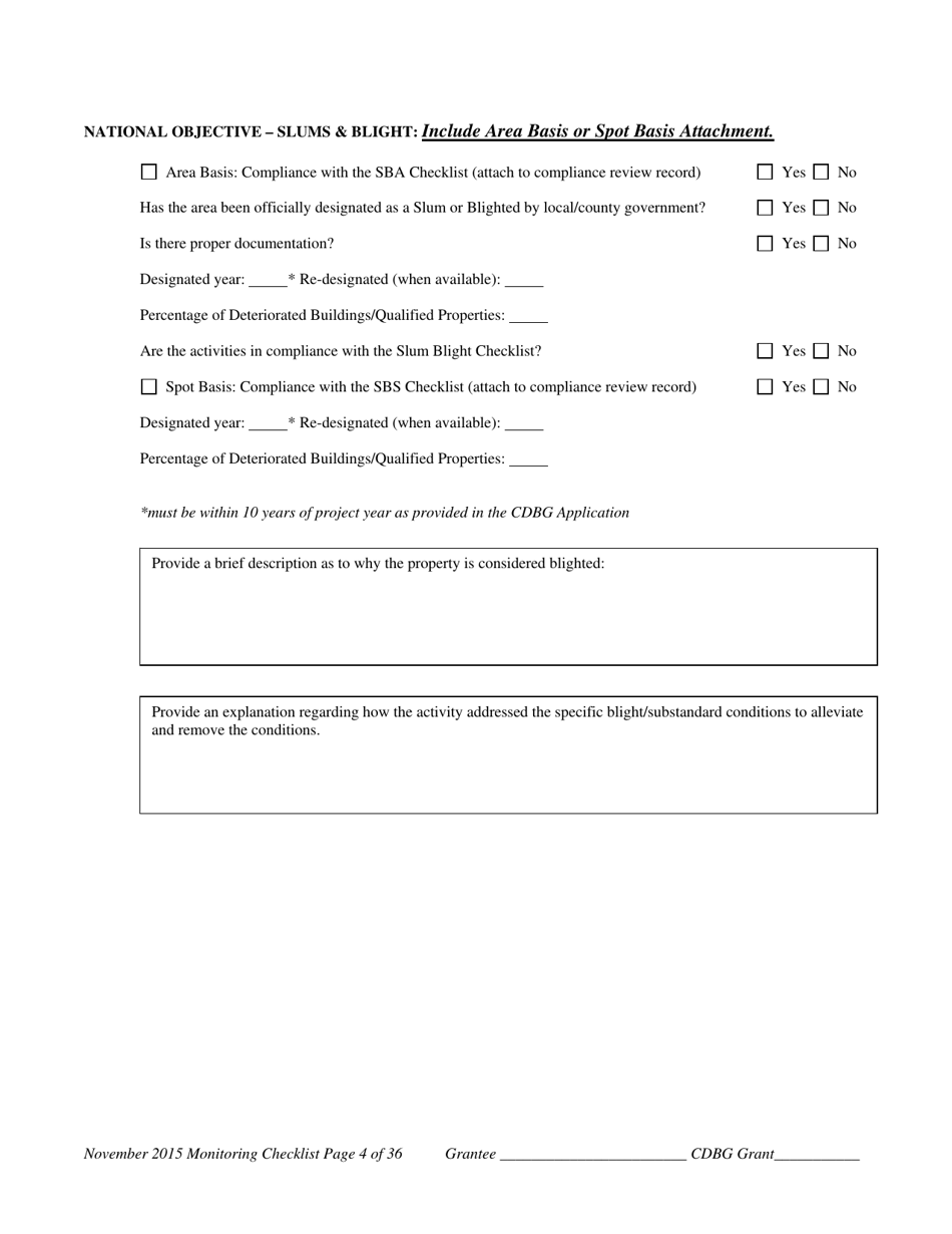 Community Development Block Grant Monitoring Checklist - Nebraska, Page 5