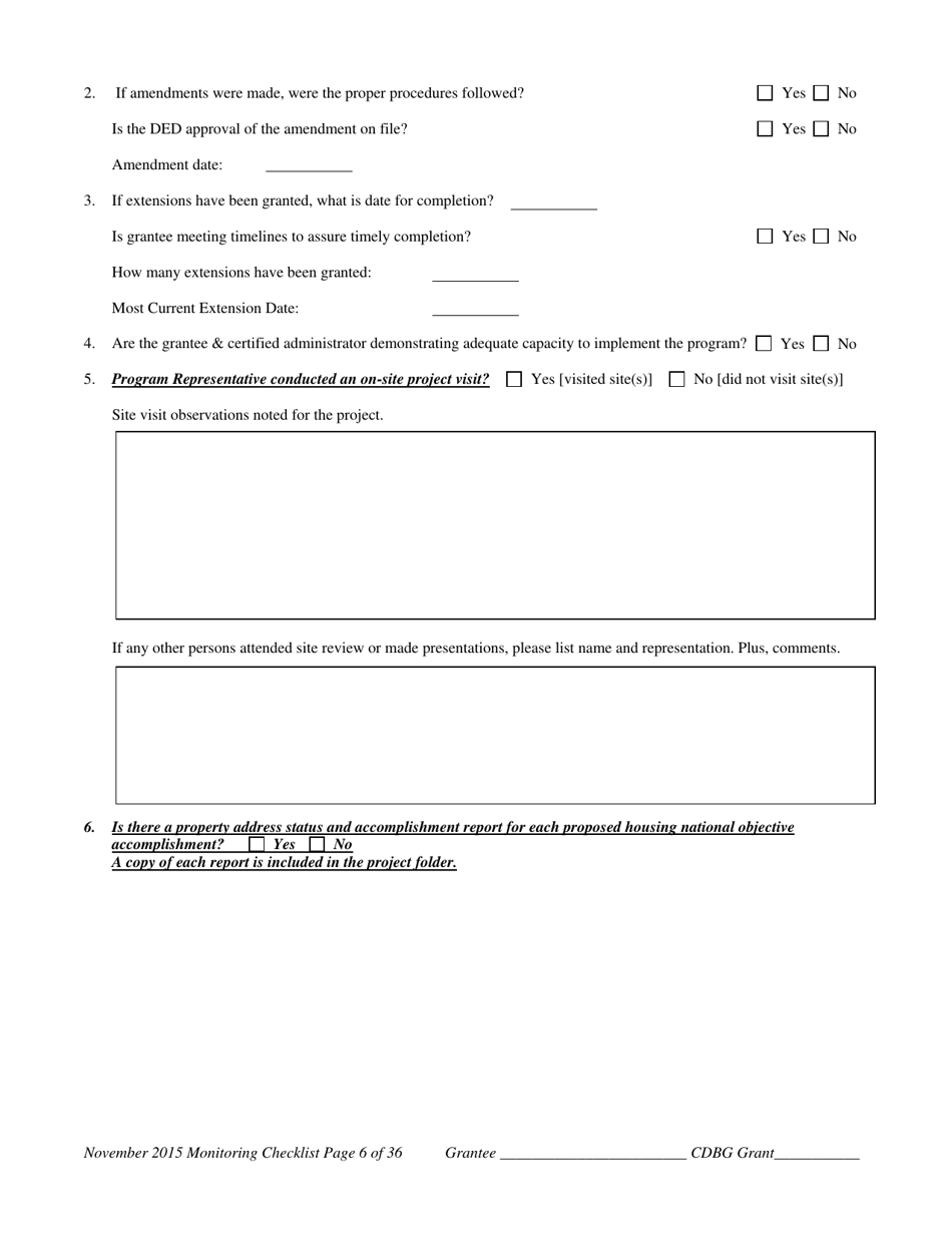 Community Development Block Grant Monitoring Checklist - Nebraska, Page 7