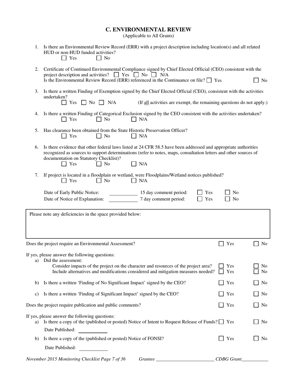 Community Development Block Grant Monitoring Checklist - Nebraska, Page 8
