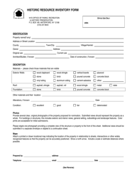 Document preview: Historic Resource Inventory Form - New York