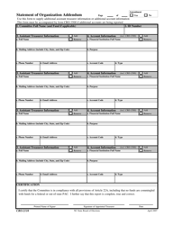 Document preview: Form CRO-2110 Statement of Organization Addendum - North Carolina