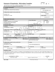 Document preview: Sample Form CRO-2100E Statement of Organization - Referendum Committee - North Carolina