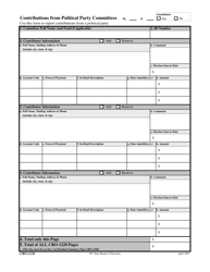 Document preview: Form CRO-1220 Contributions From Political Party Committees - North Carolina