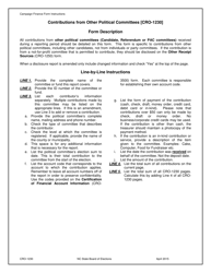 Document preview: Instructions for Form CRO-1230 Contributions From Other Political Committees - North Carolina