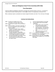 Document preview: Instructions for Form CRO-1620 Debts and Obligations Owed to the Committee - North Carolina