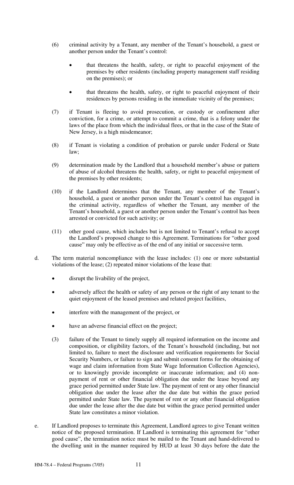 Form HM-78.4 Agreement of Lease, Federal Programs - New York, Page 11