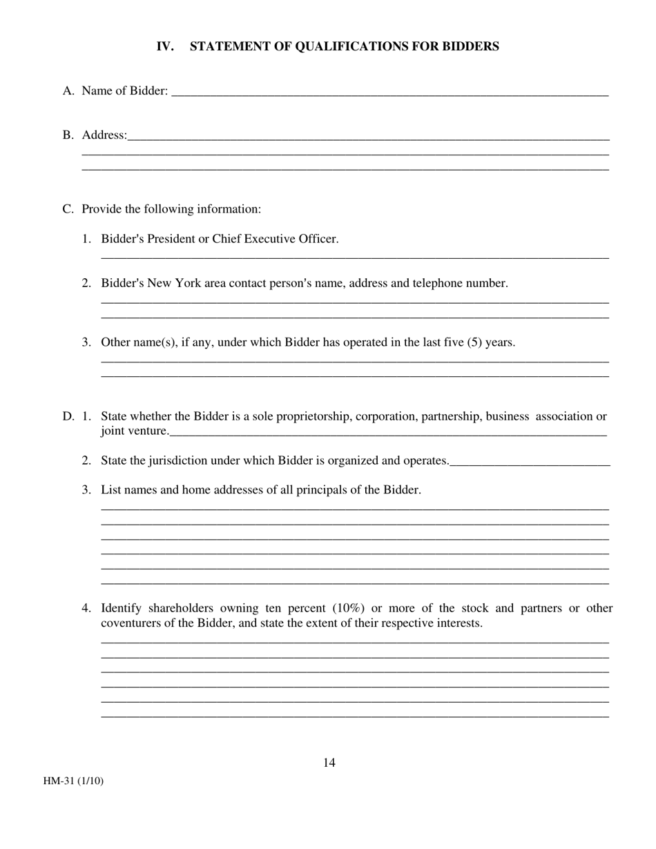 Form HM-31 Short Form of Contract - New York, Page 15
