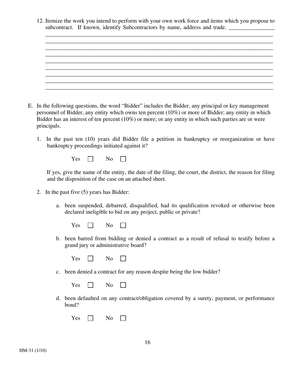 Form HM-31 Short Form of Contract - New York, Page 17