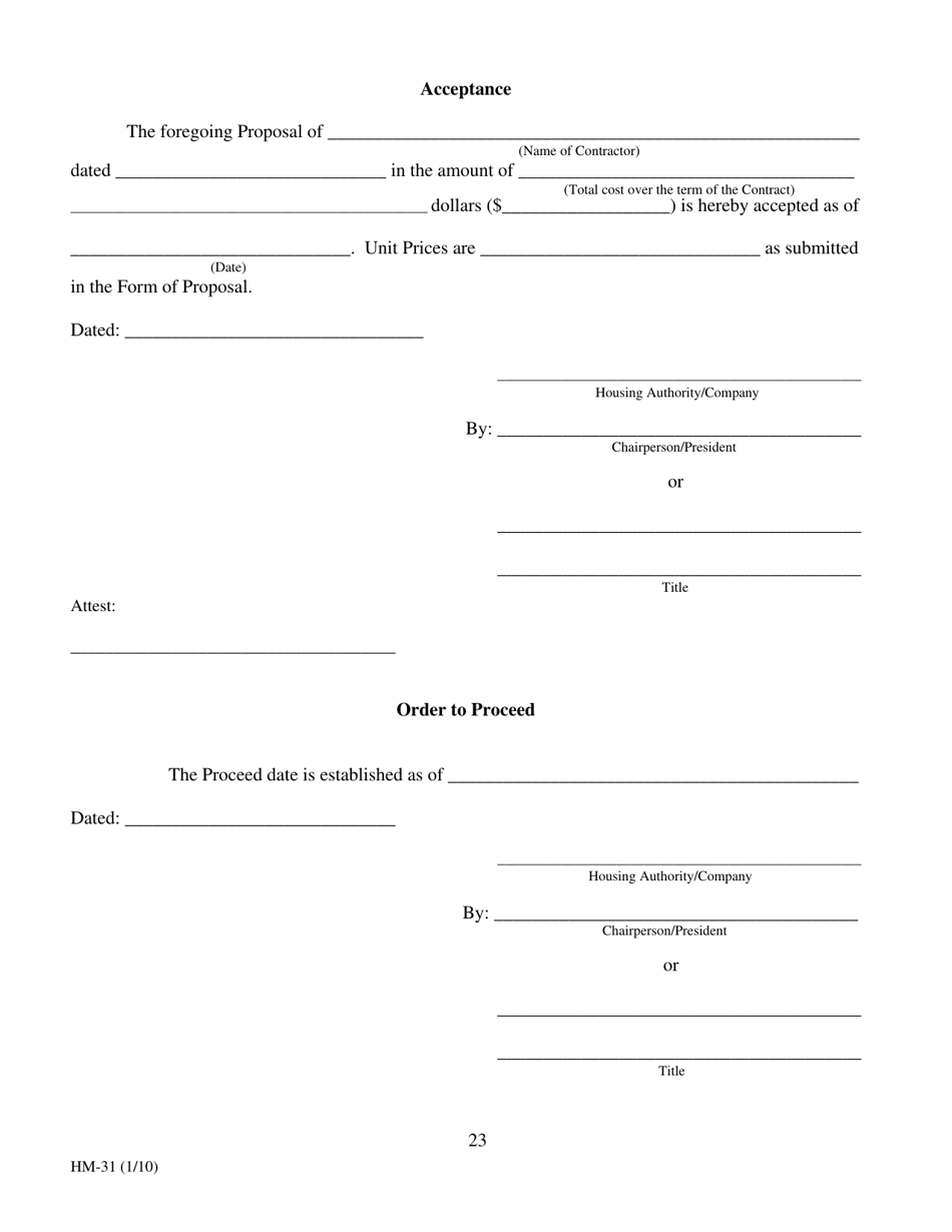 Form HM-31 Short Form of Contract - New York, Page 24