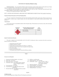 Form 0347 Office of Fire Prevention and Control Hazardous Materials Report Form (Generic Municipal Law, 209-u) - New York, Page 3