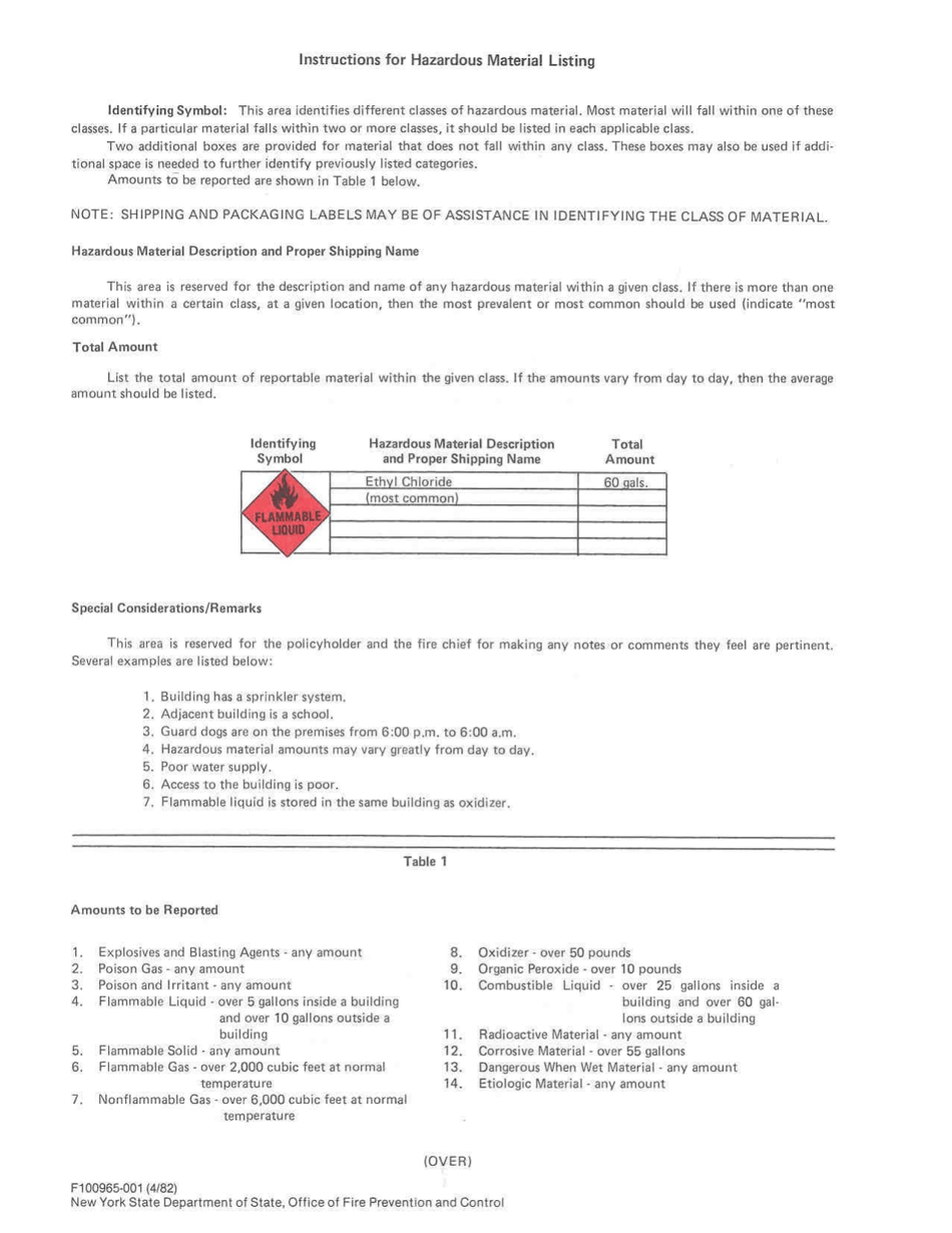 Form 0347 Office of Fire Prevention and Control Hazardous Materials Report Form (Generic Municipal Law, 209-u) - New York, Page 3
