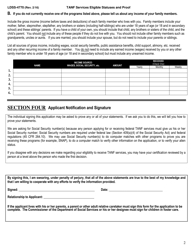 Form LDSS-4770 TANF Youth Services Application - New York, Page 2