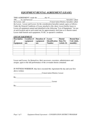 Document preview: Equipment Rental Agreement (Lease) - Nevada