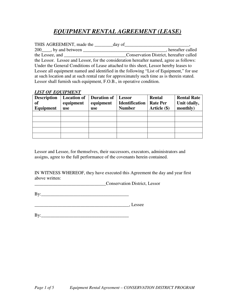 nevada equipment rental agreement lease download printable pdf templateroller