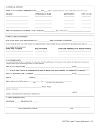 Form DOC3000 Inmate Visiting Application - Nevada, Page 2