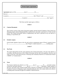 Document preview: Form HM-47 Owner/Agent Agreement - New York