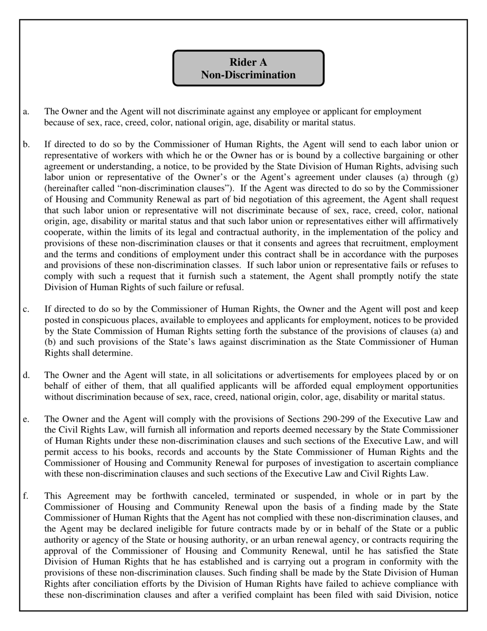 Form HM-47 Owner / Agent Agreement - New York, Page 16