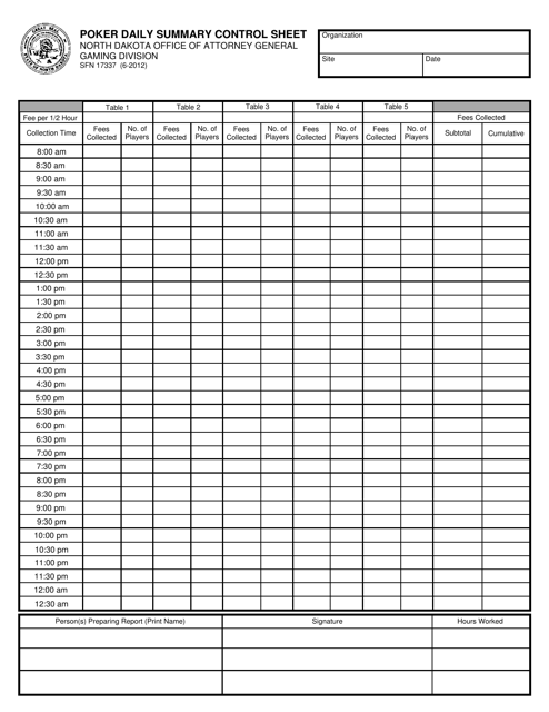 Form SFN17337  Printable Pdf