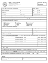 Form SFN53839 State Gaming License Application Form - North Dakota