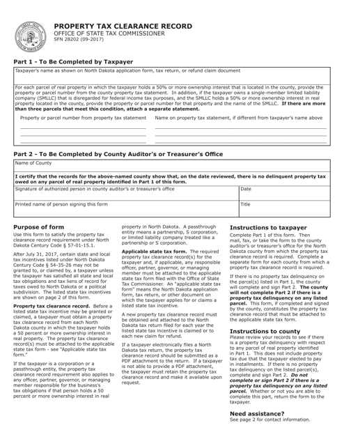 Form SFN28202  Printable Pdf