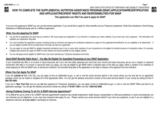 Instructions for Form LDSS-4826 Supplemental Nutrition Assistance Program (Snap) Application/Recertification - New York, Page 2