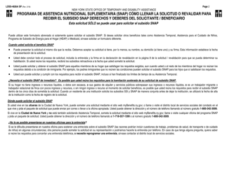 Instrucciones para Formulario LDSS-4826 Solicitud/Revalidacion De Subsidio Snap - New York (Spanish), Page 2