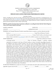 Document preview: Form REC3.85 Private Education Provider Performance Bond - North Carolina