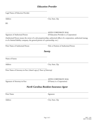 Form REC3.85 Private Education Provider Performance Bond - North Carolina, Page 2