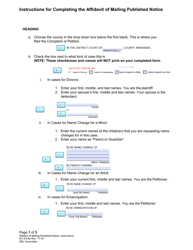 Instructions for Form DC6:6.8 Affidavit of Mailing Published Notice - Nebraska