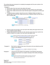 Instructions for Form DC6:15.7 Answer and Counterclaim to Complaint for Modification (Child Support) - Nebraska, Page 2