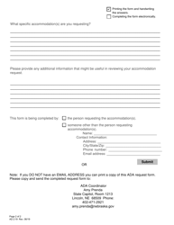 Form AD2:19 Ada Accommodation Request Form - Nebraska, Page 2