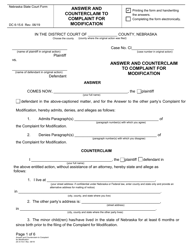 Document preview: Form DC6:15.6 Answer and Counterclaim to Complaint for Modification - Nebraska