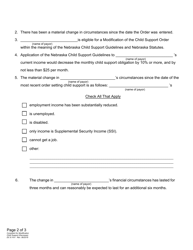 Form DC6:14.4 Complaint for Modification of Child Support (Decrease) - Nebraska, Page 2