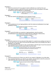 Instructions for Form DC6:16.3 Petition for Judgment of Emancipation - Nebraska, Page 2