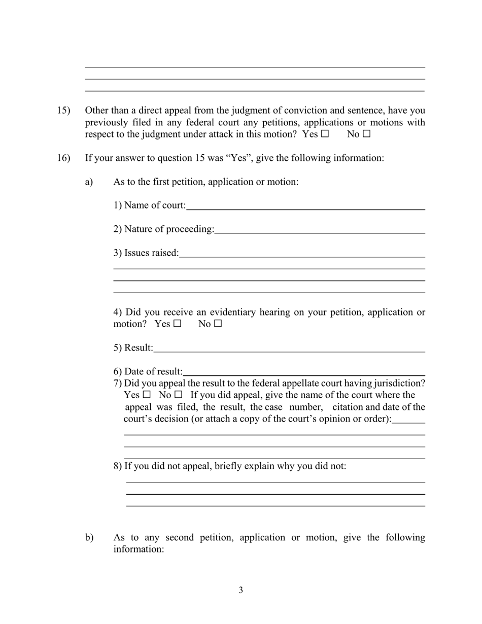 Motion Pursuant to 28 U.s.c. 2255 to Vacate, Set Aside or Correct Sentence by a Person in Federal Custody - Nevada, Page 5