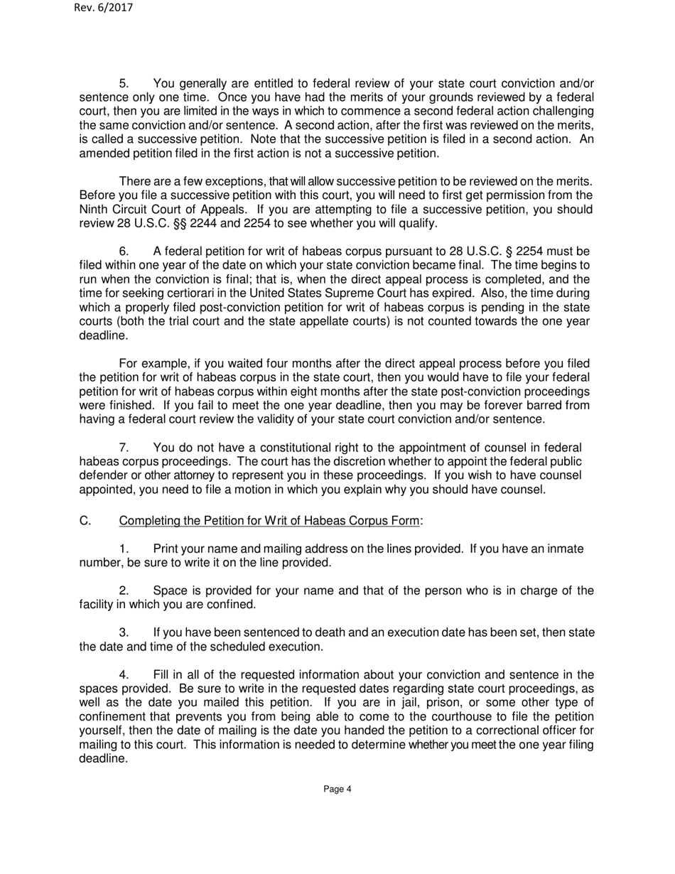 petition for a Writ of Habeas Corpus Pursuant to 28 U.s.c. 2254 by a Person in State Custody (Not Sentenced to Death) - Nevada, Page 4
